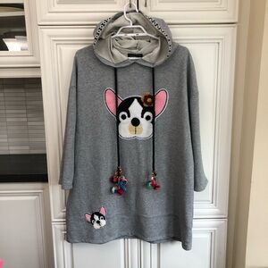 David Pond New Zealand designer women’s Boston terrier hoodie